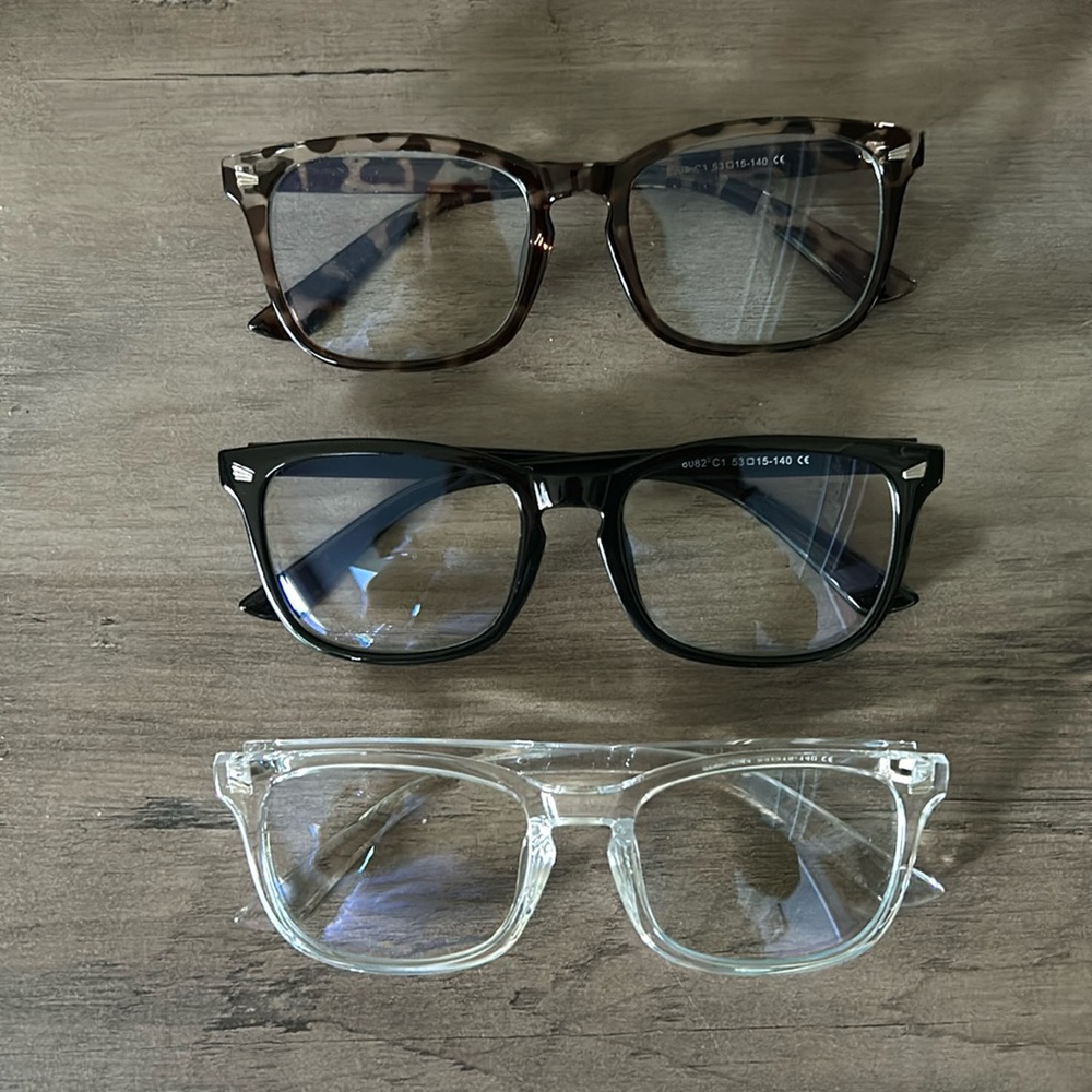 Set of 3 Blue Ray Glasses